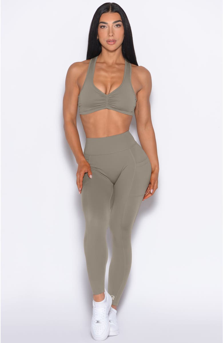 Bombshell Sportswear Scrunch Tank Bra, Alternate, color, Stone