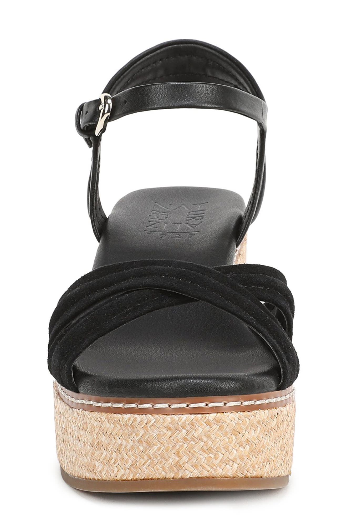 Naturalizer Dovie Ankle Straple Platform Wedge, Alternate, color, Black