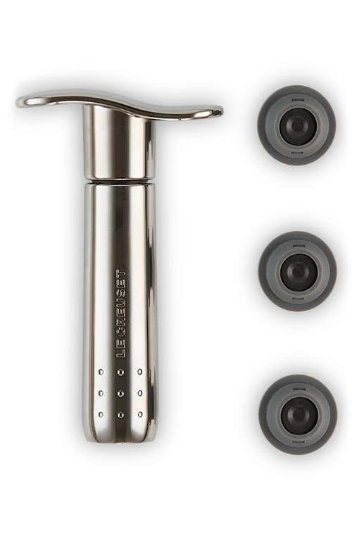 LE CREUSET LE CREUSET METAL WINE PUMP AND 3 STOPPERS