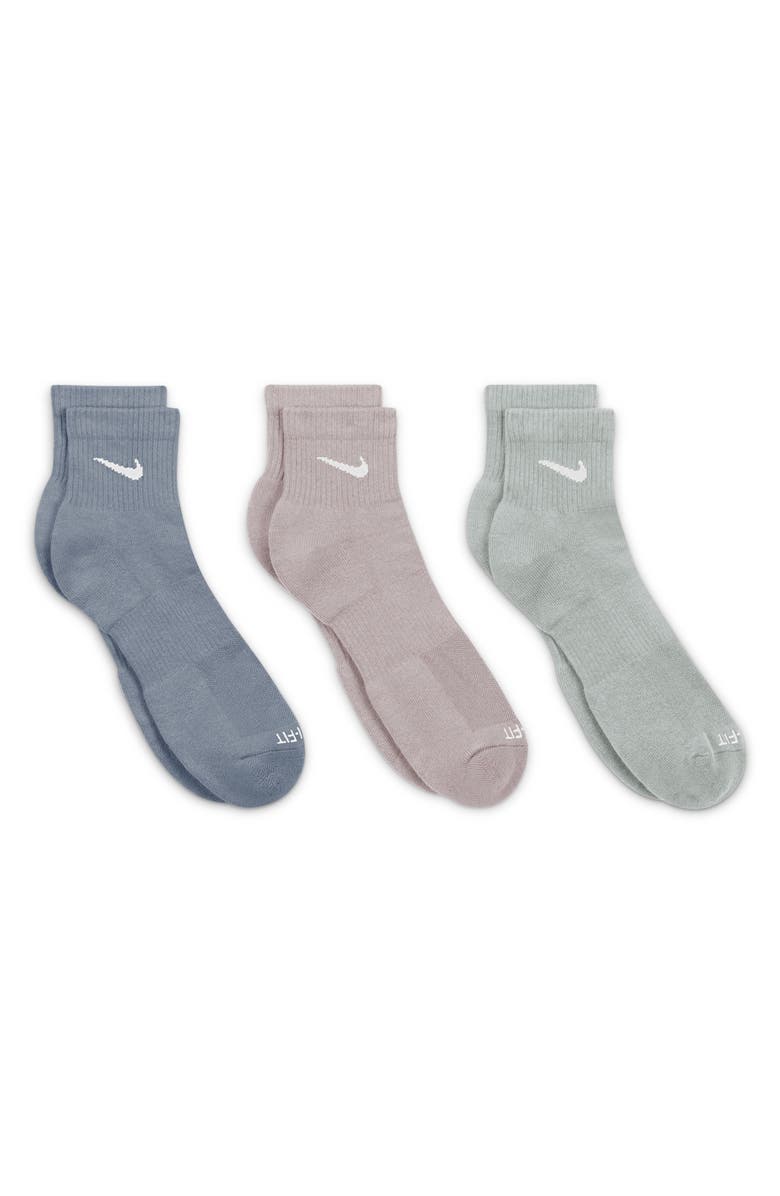 Nike Kids' Assorted 3-Pack Dri-FIT Everyday Plus Cushioned Ankle Socks, Alternate, color,