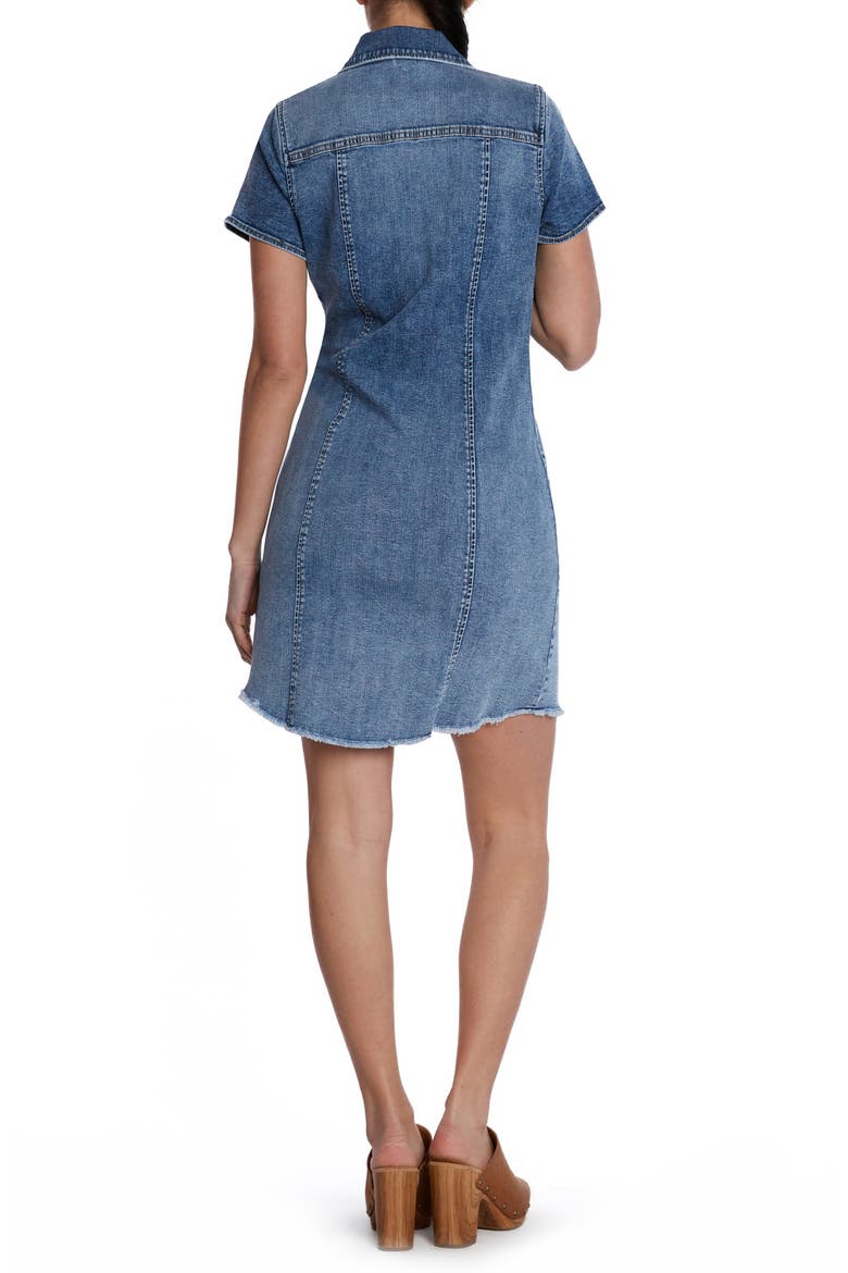 Fray Hem Denim Dress, Alternate, color, POLAR BLUE