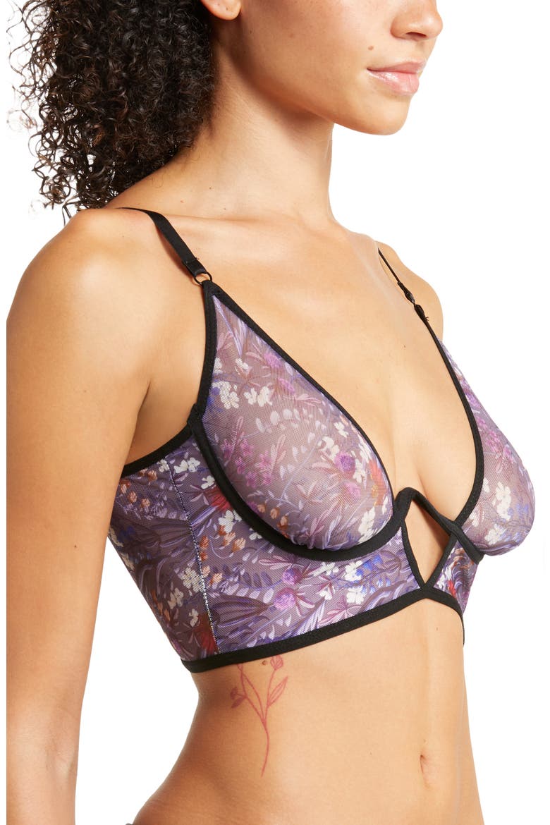 Plunge Neck Bralette, Alternate, color, PURPLE
