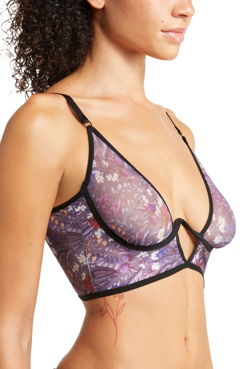 Hauty Plunge Neck Bralette, Alternate, color, Purple