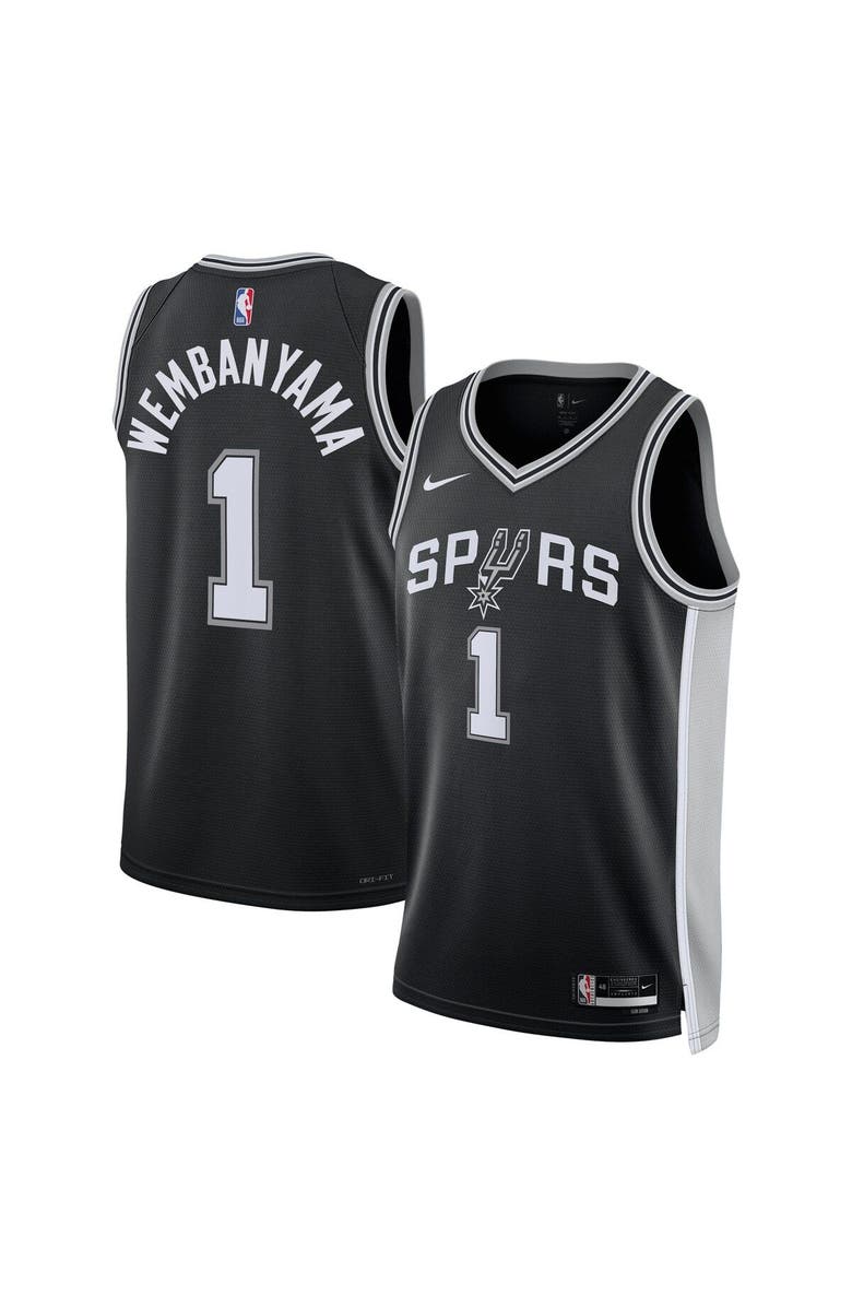 Nike Unisex Nike Victor Wembanyama Black San Antonio Spurs 2023 NBA Draft First Round Pick Swingman Jersey - Icon Edition, Alternate, color, Black