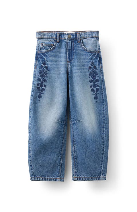 Kid's Unisex Barrel Leg Denim Jean