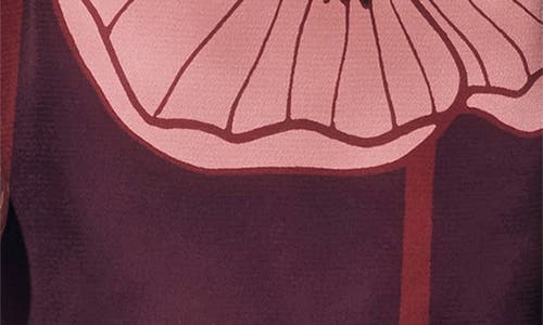 Adelyn Rae Juno Poppy Blouson Sleeve Minidress In Burgundy