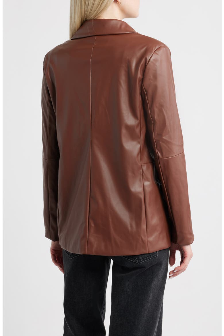 Morrison Faux Leather Blazer, Alternate, color, BROWN