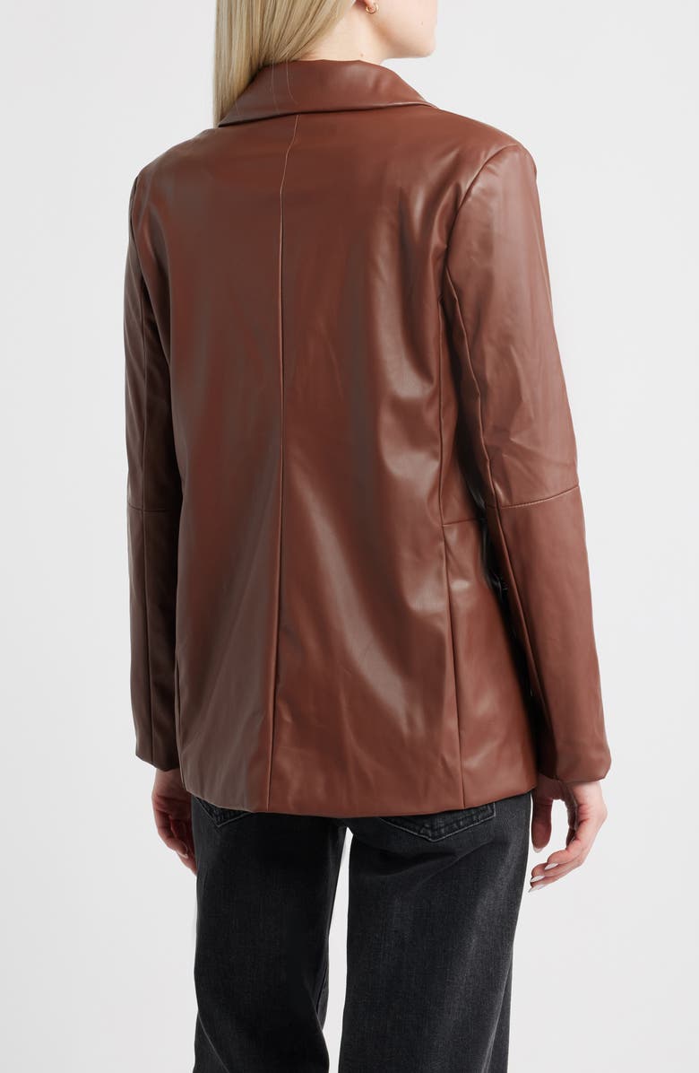 Princess Polly Morrison Faux Leather Blazer, Alternate, color, Brown