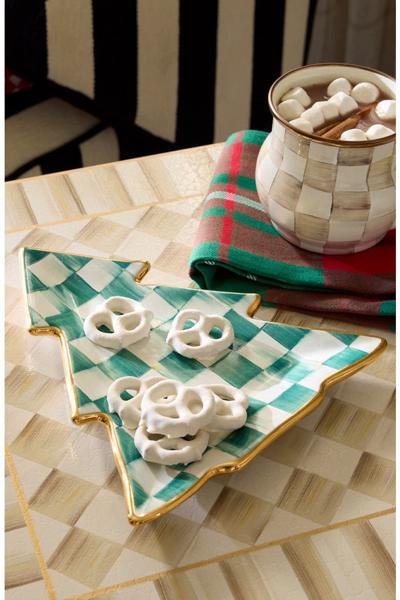 Spruce Check Tree Dish, Alternate, color, GREEN