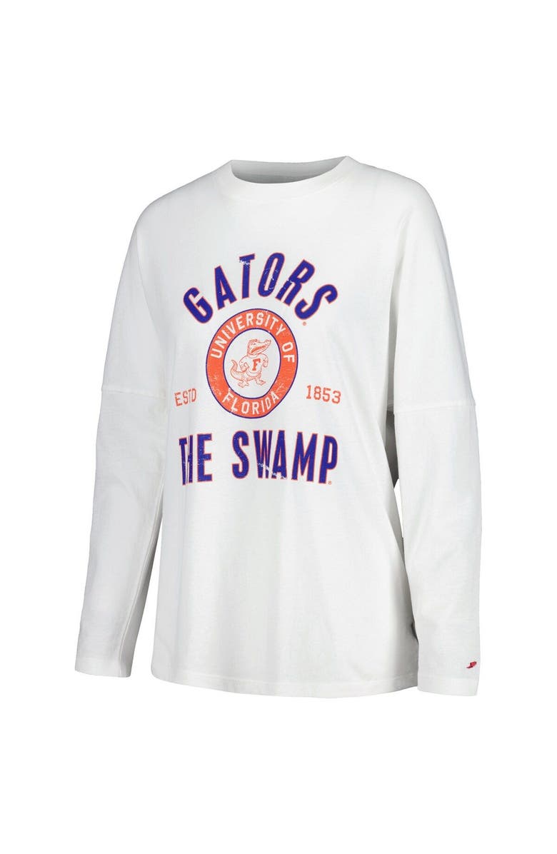 LEAGUE COLLEGIATE WEAR Women's League Collegiate Wear White Florida Gators Clothesline Oversized Long Sleeve T-Shirt, Alternate, color, White