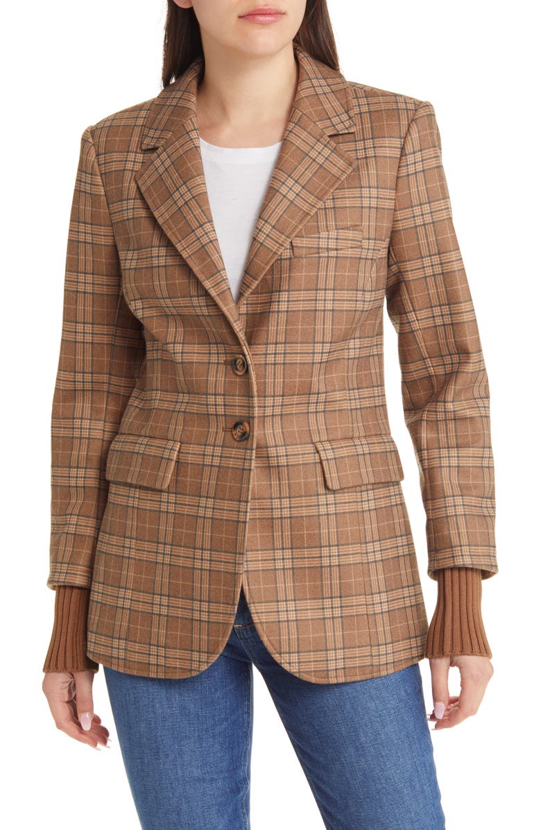 Favorite Daughter The City Plaid Layered Blazer, Alternate, color, 