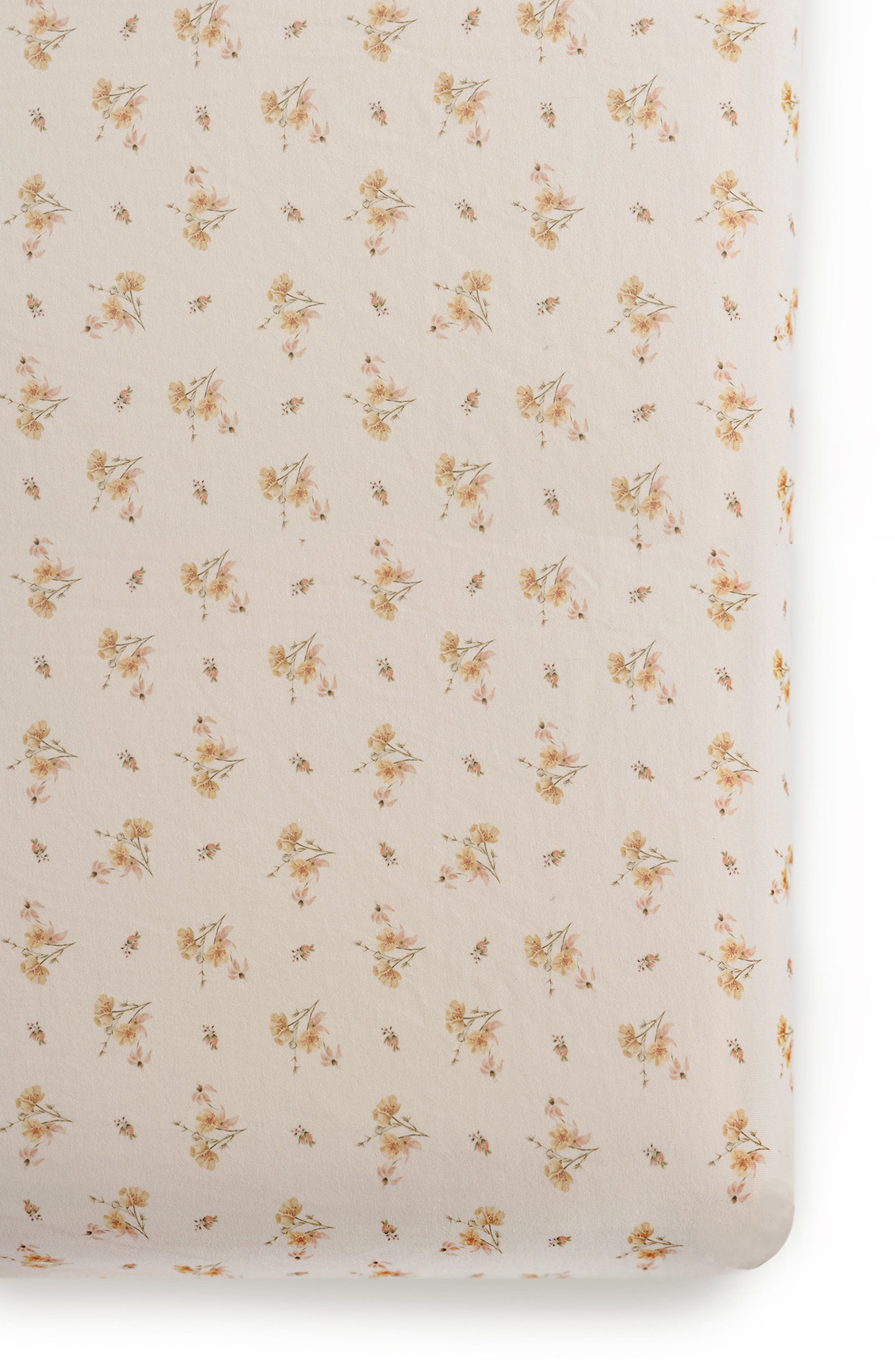 Oilo Print Orgainc Cotton Muslin Crib Sheet in Eggshell 