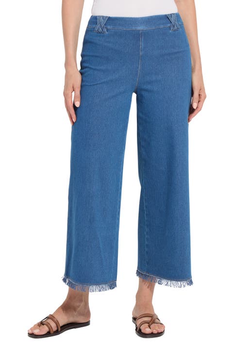 Liloh High Waist Ankle Wide Leg Denim Pants