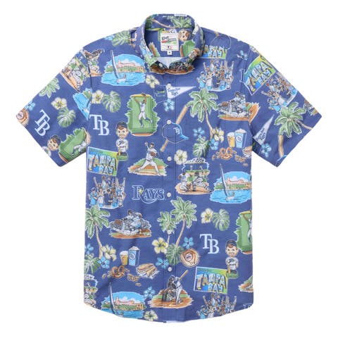 Men's Reyn Spooner  Blue Tampa Bay Rays Scenic Tri-Blend Performance Button-Up Top