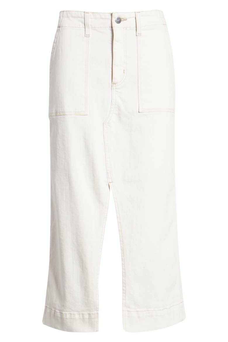 The Lana Denim Midi Skirt, Alternate, color, MODERNE WHITE