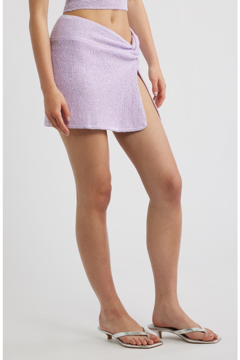 Mini Twist Sarong Skirt, Alternate, color, LILAC GLIMMER