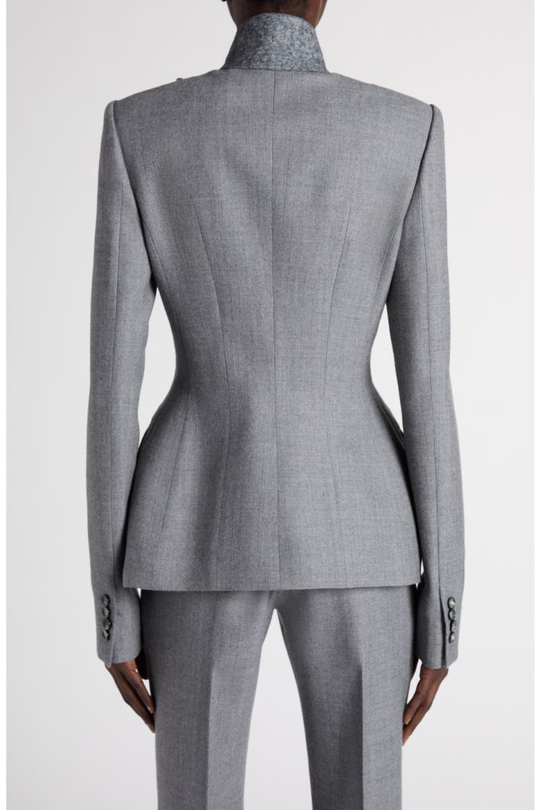 Asymmetric Wool Jacket, Alternate, color, GREY MELANGE