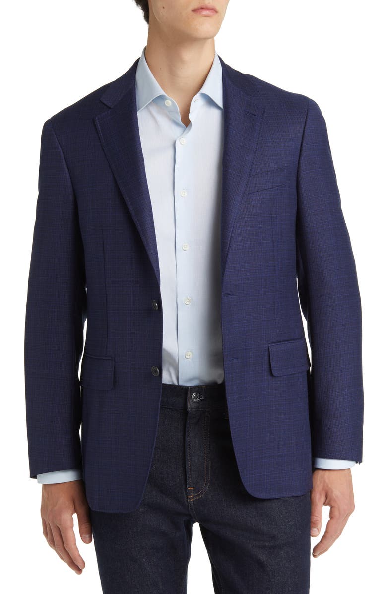 Canali Kei Trim Fit Super 130s Wool Sport Coat, Main, color, 