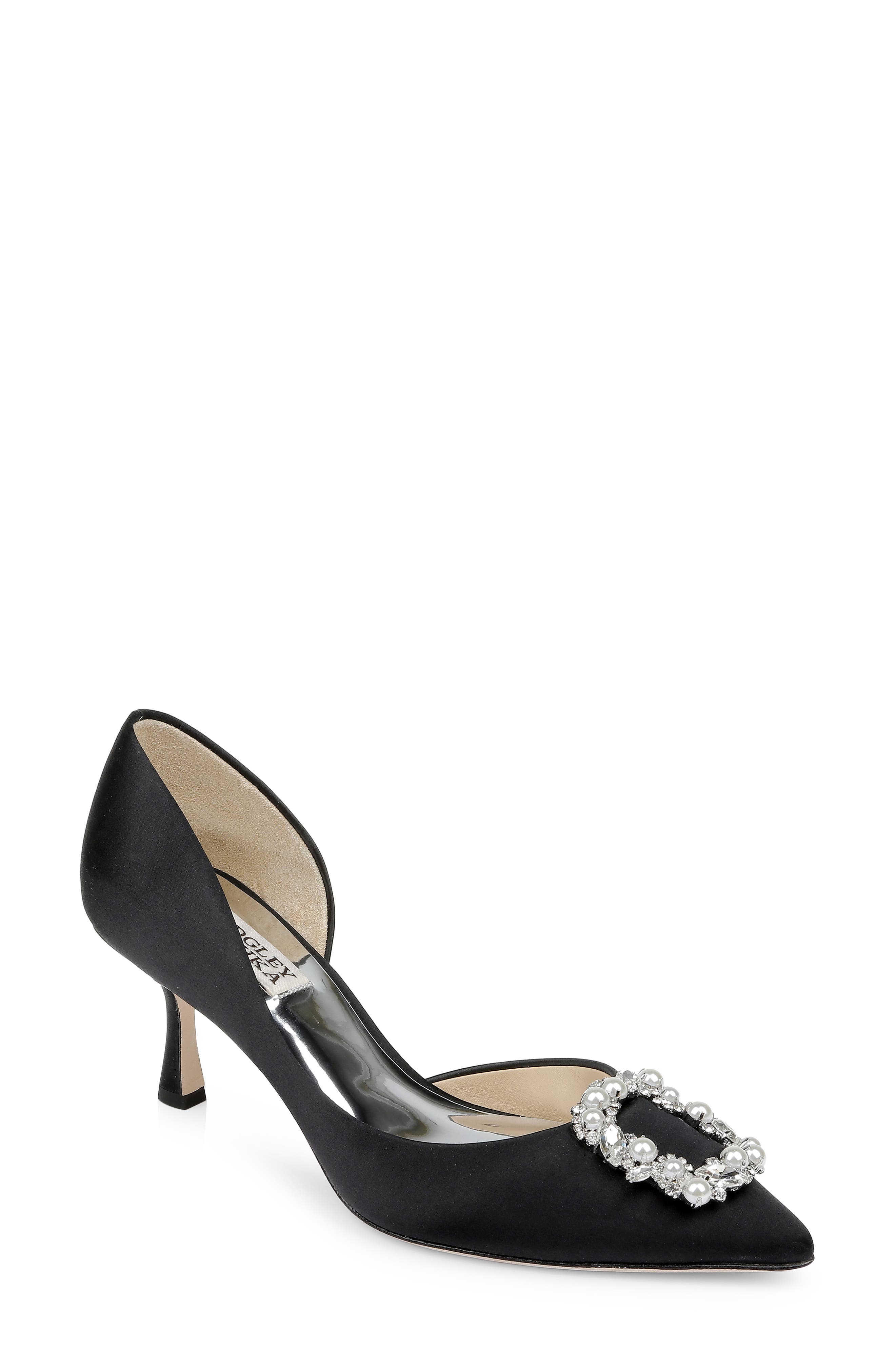 Badgley Mischka Collection Fabia Embellished Pointed Toe Pump, Main, color, 