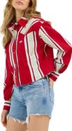 Wrangler Heritage Stripe Cutoff Denim Western Shirt