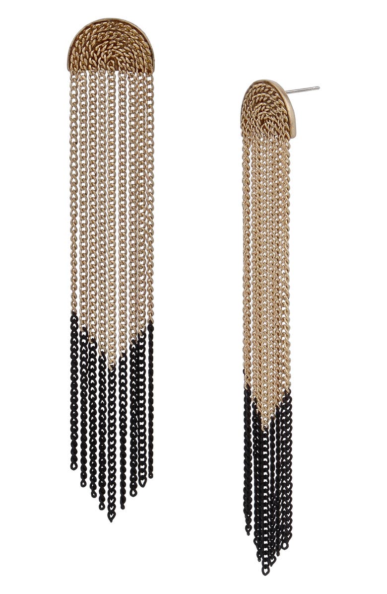 AllSaints Chain Fringe Earrings, Main, color,
