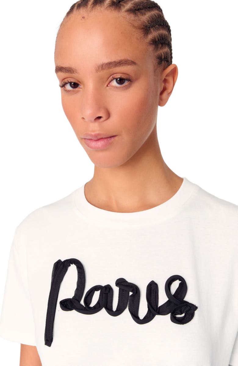 maje Cotton T-shirt, Alternate, color, 