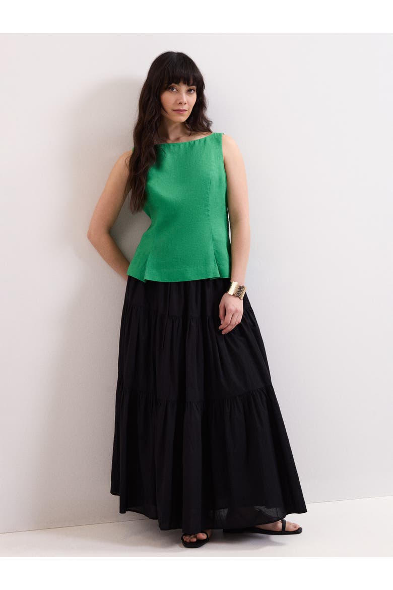 Isabelle Linen Top, Alternate, color, Green
