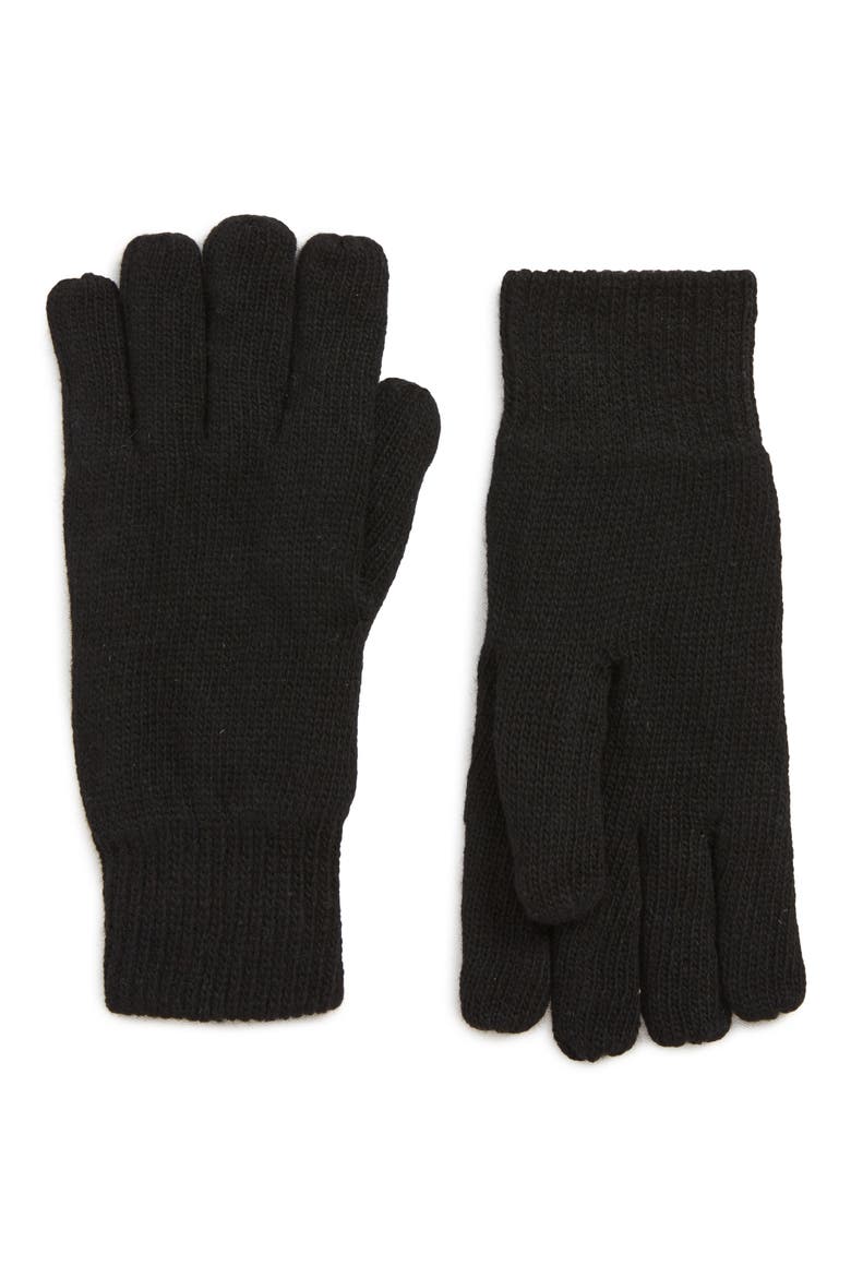 Carlton Stretch Wool Gloves, Main, color, BLACK
