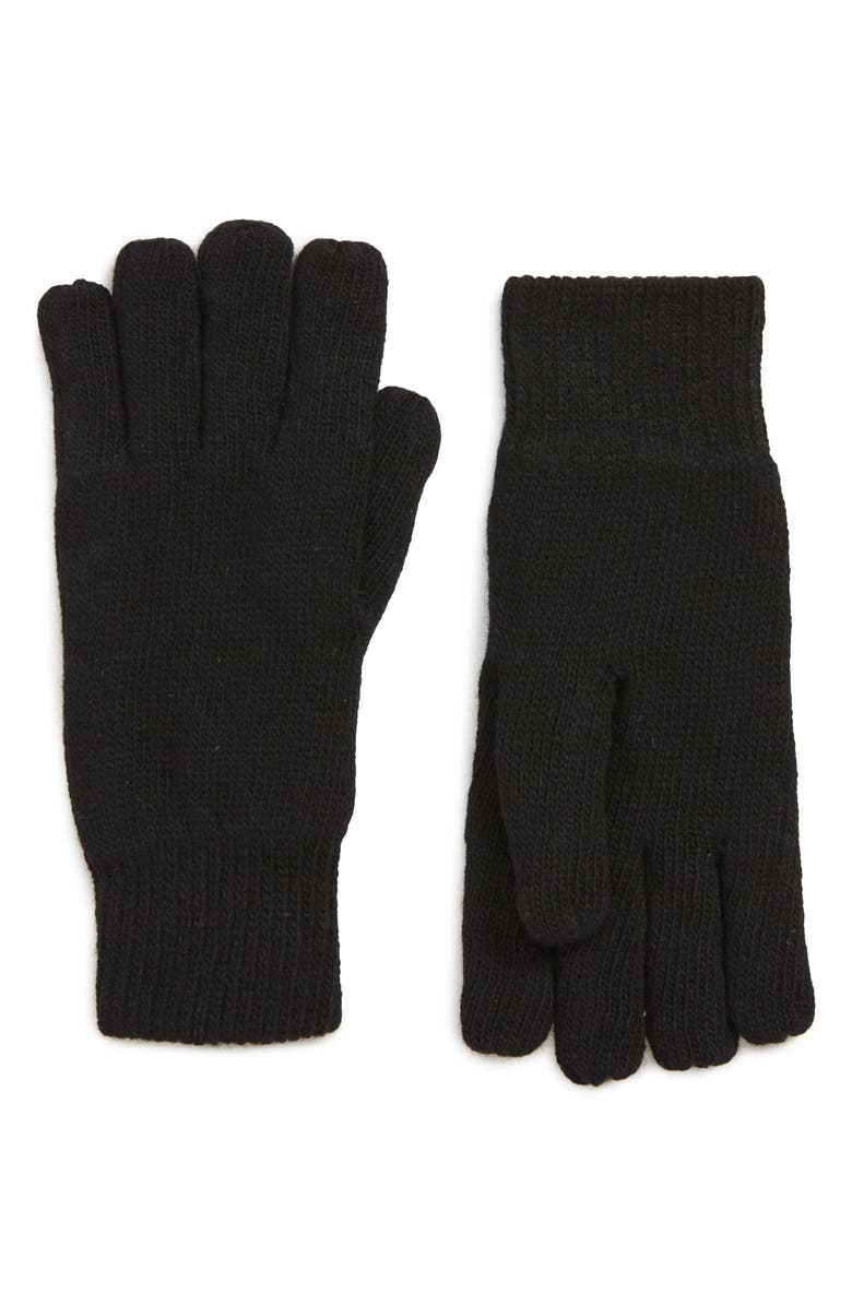 Barbour Carlton Stretch Wool Gloves, Main, color, Black