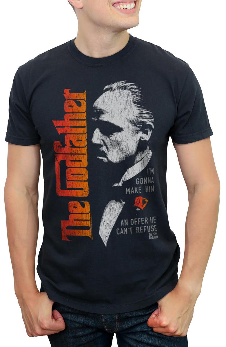 The Godfather Men's The Godfather Distressed Offer Quote Graphic T-Shirt, Main, color, Black