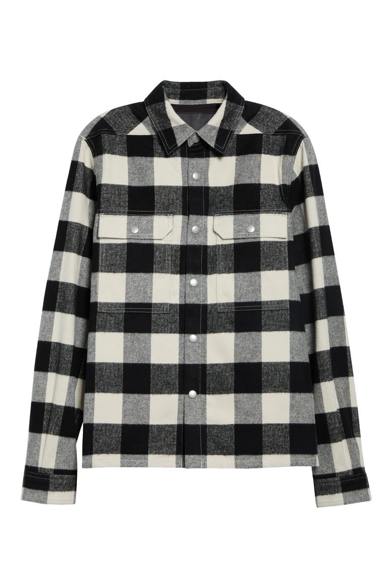 Camicia Cropped Outershirt, Main, color, BLACK PLAID