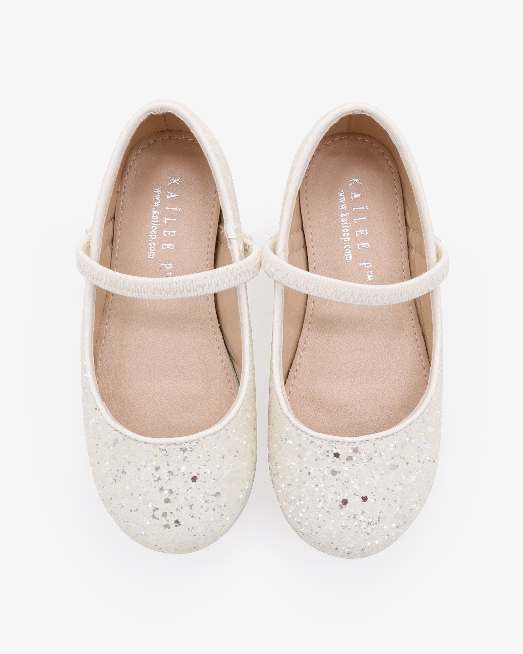 Kailee P Ridley-RG Rock Glitter Mary Jane Ballet Flats, Alternate, color, White