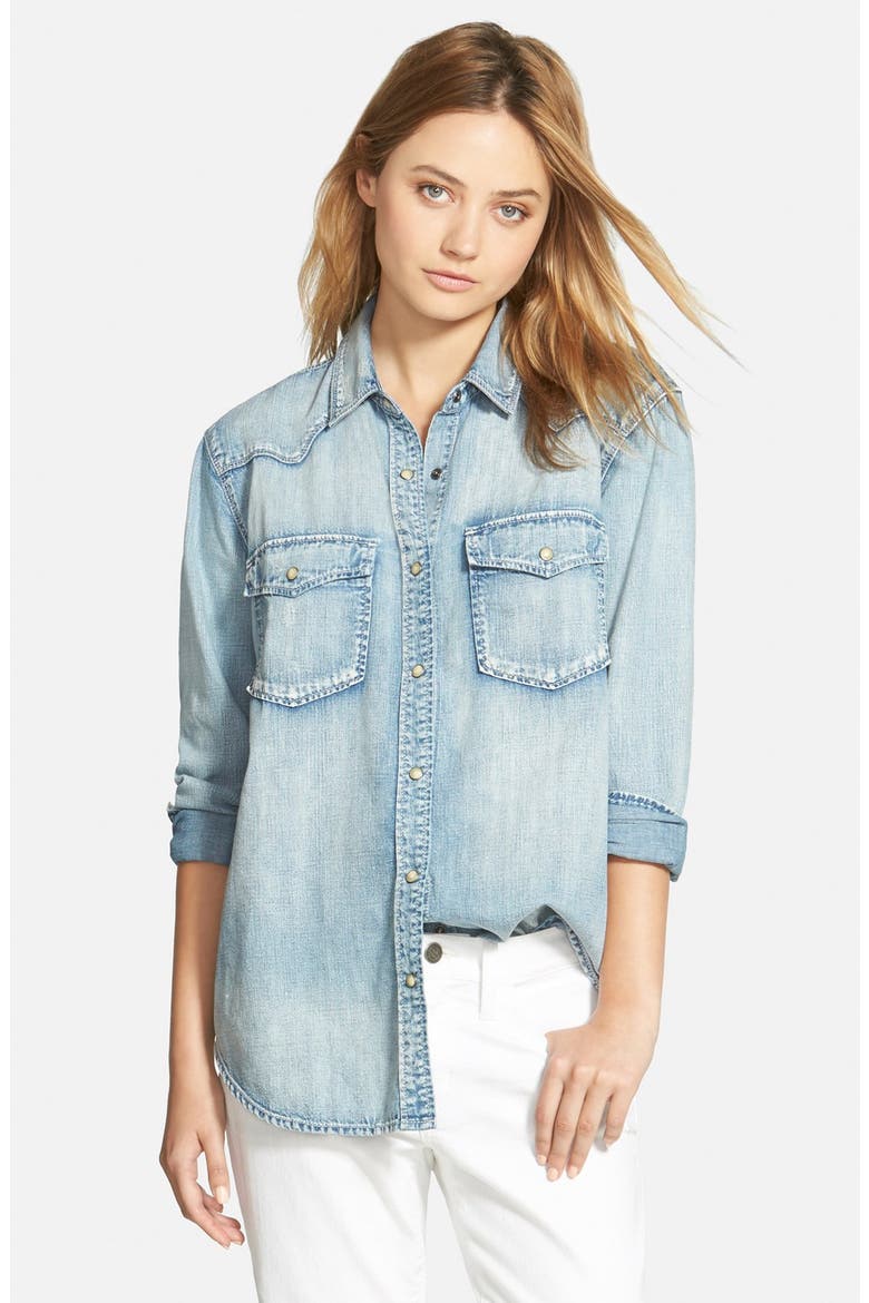 Treasure&Bond Relaxed Fit Denim Western Shirt, Main, color, NEP LIGHT VINTAGE