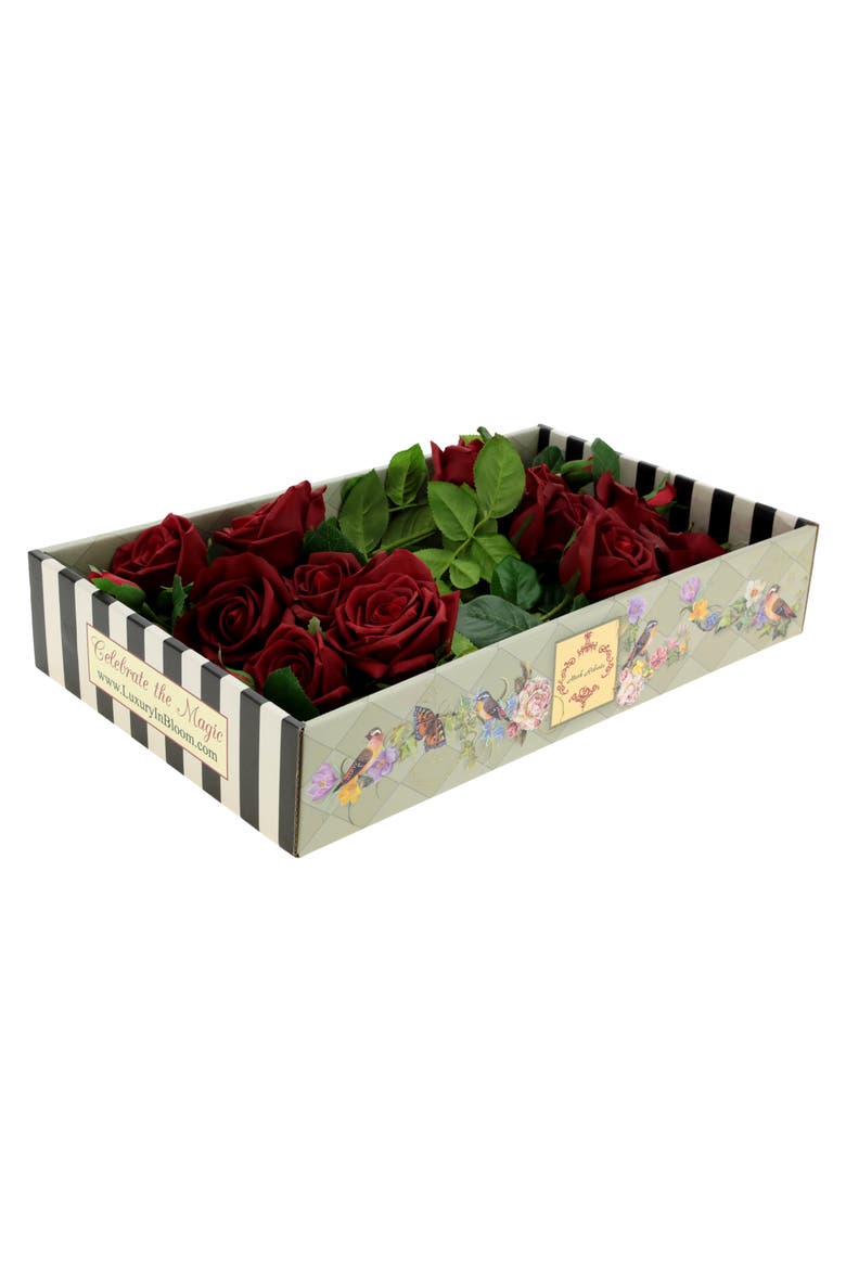 Luscious Garden Rose Natural Touch, Box of 6, Main, color, Red