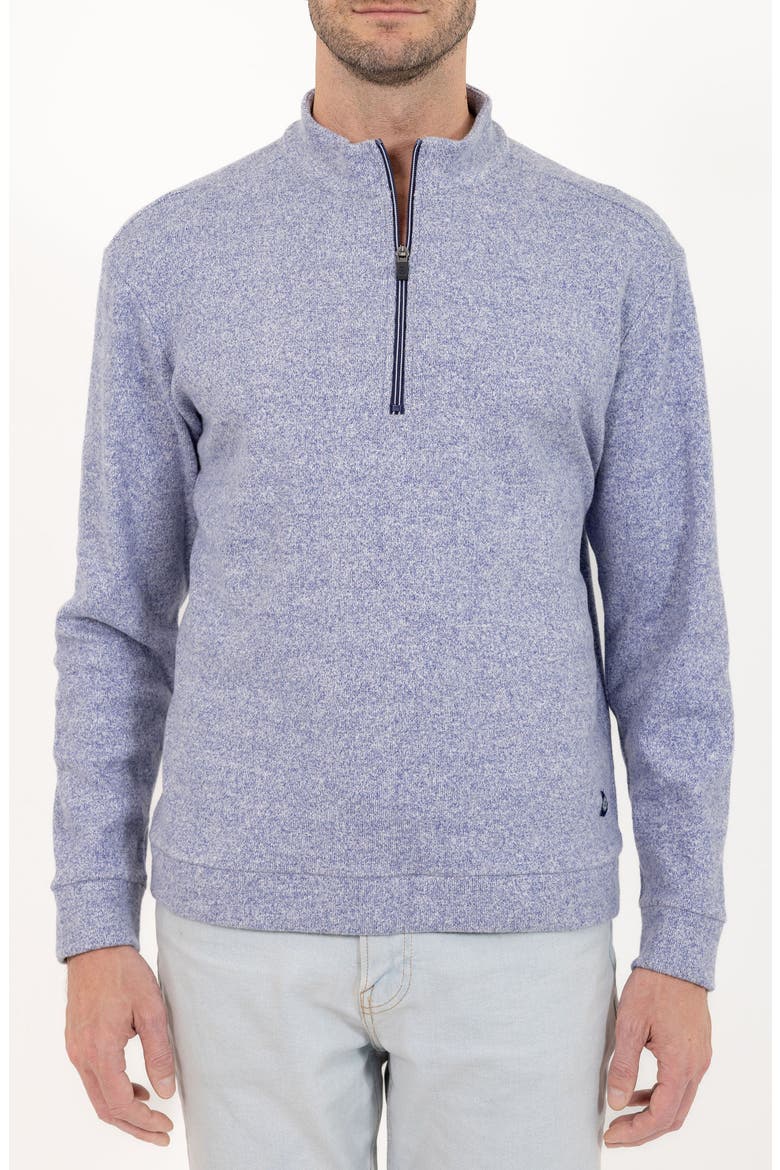Casual Quarter Zip Pullover Sweater, Main, color, BLUE