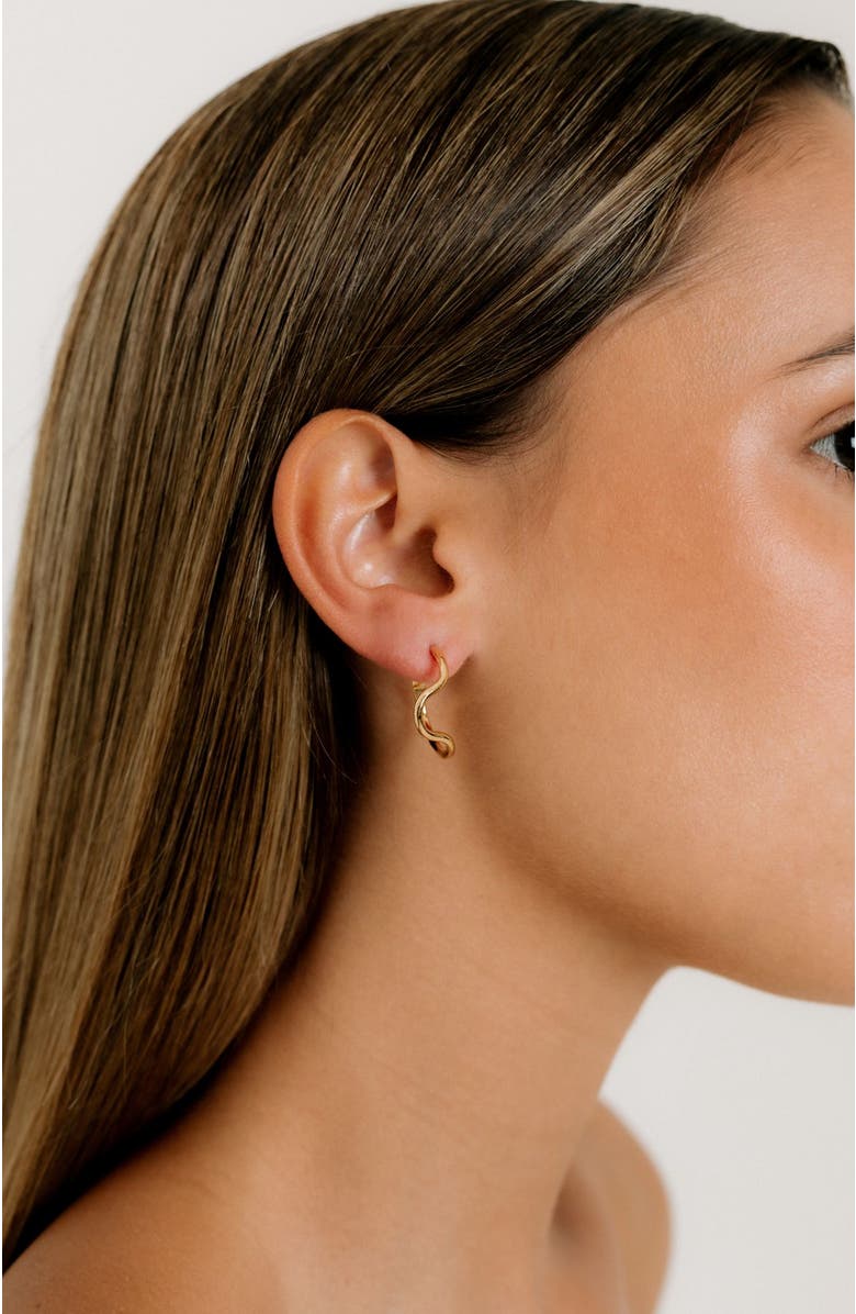 PIERETTI Noele medium hoops, Alternate, color, Gold Plate