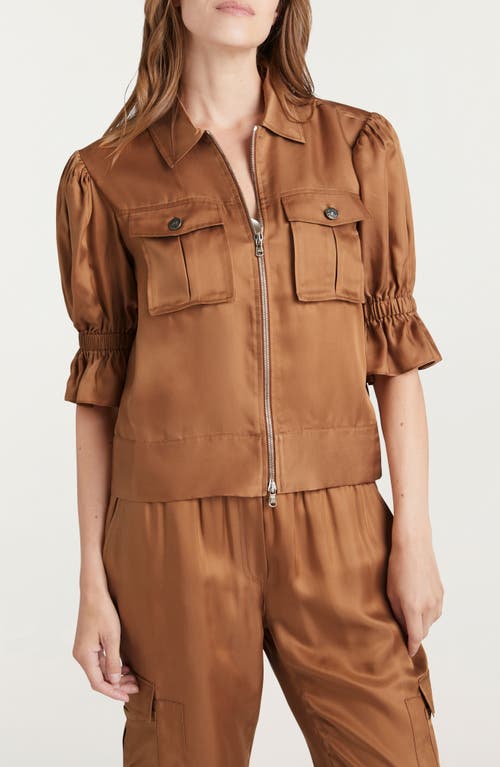 Cinq À Sept Holly Ruffle Sleeve Jacket In Brown
