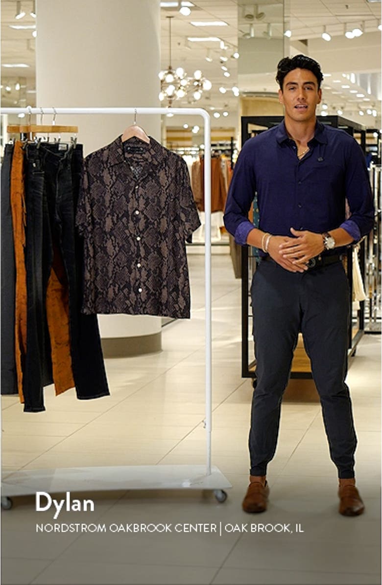 Rattle Print Short Sleeve Button-Up Shirt, sales video thumbnail