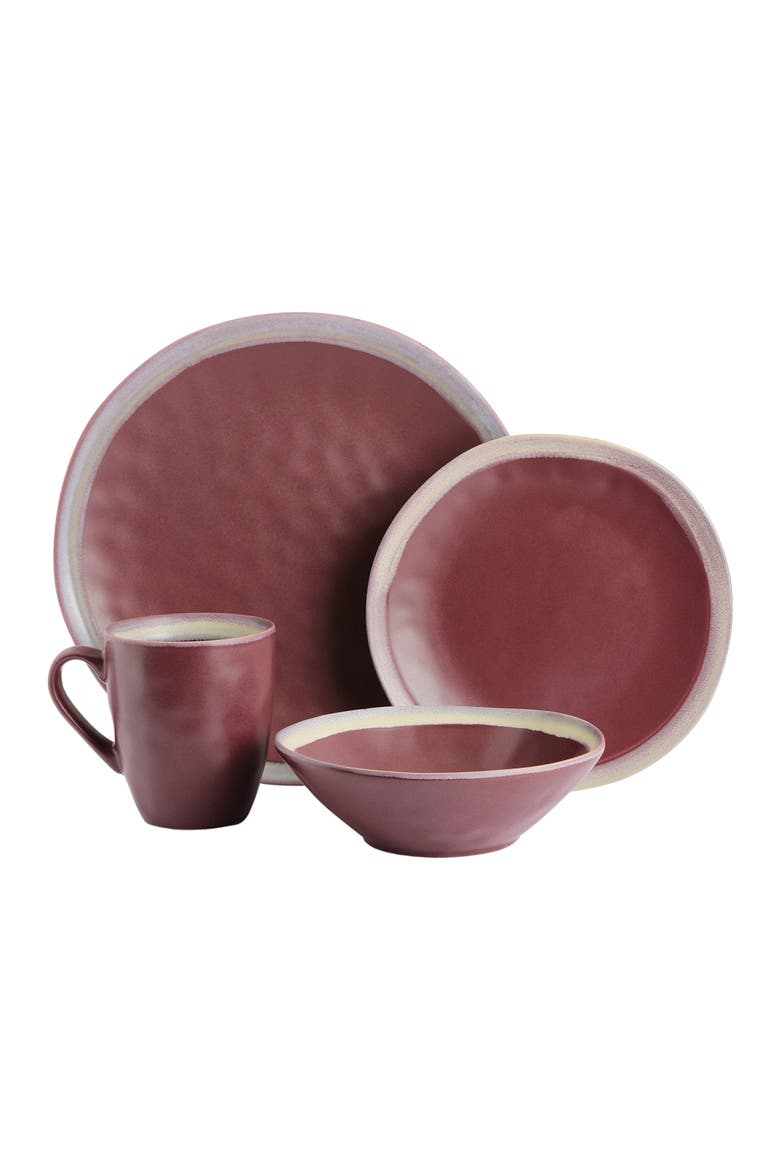 Serafina Stoneware 16-Piece Dinnerware Set, Alternate, color, Wine