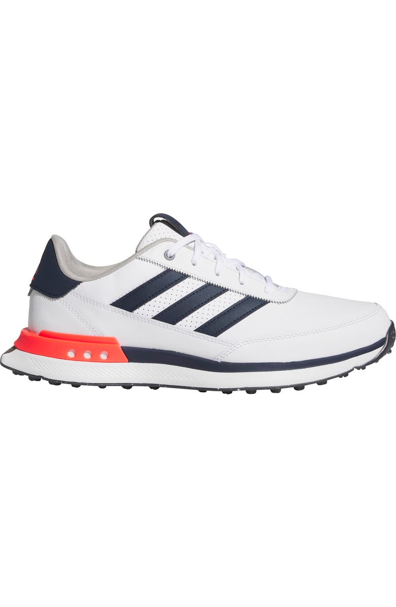 adidas S2G 24 Waterproof Leather Spikeless Golf Shoe, Alternate, color, White/ Navy/ Lucid Red