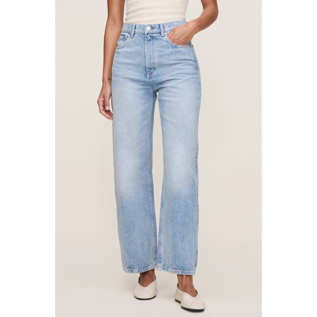 Dl1961 Karmine Rigid High Rise Straight Leg Jeans In Vintage Light In Blue
