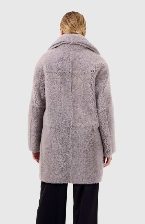 Gorski Reversible Long Hair Shearling Stroller In Gray