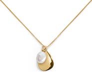 Monica Vinader Deia Pebble Locket & Pearl Pendant Necklace (Online Trunk Show)