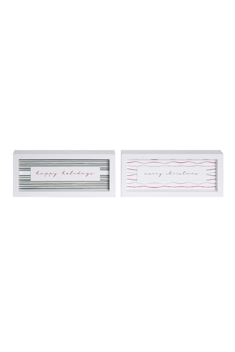 MDF Holiday Prints Rectangle Table Block Signs for Christmas, Main, color, Red