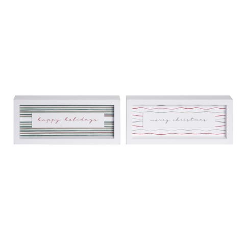 MDF Holiday Prints Rectangle Table Block Signs for Christmas