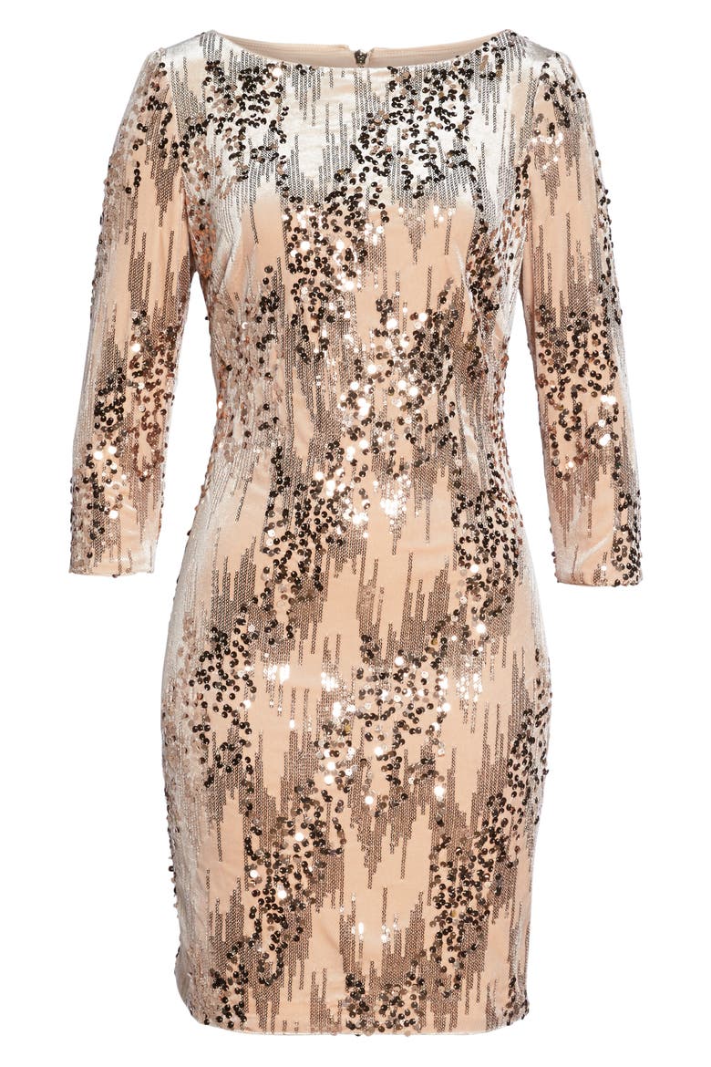 Sequin Sheath Dress, Alternate, color, BLUSH