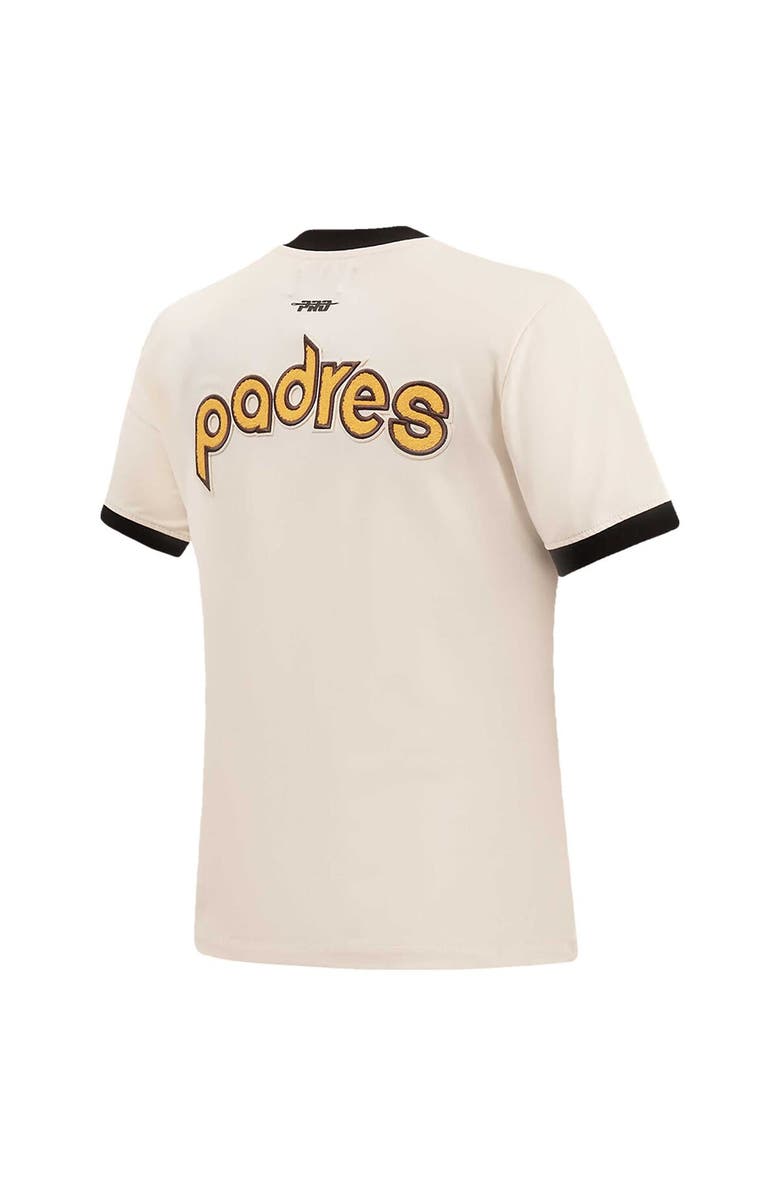 PRO STANDARD Women's Pro Standard Cream San Diego Padres Retro Classic Ringer T-Shirt, Alternate, color,