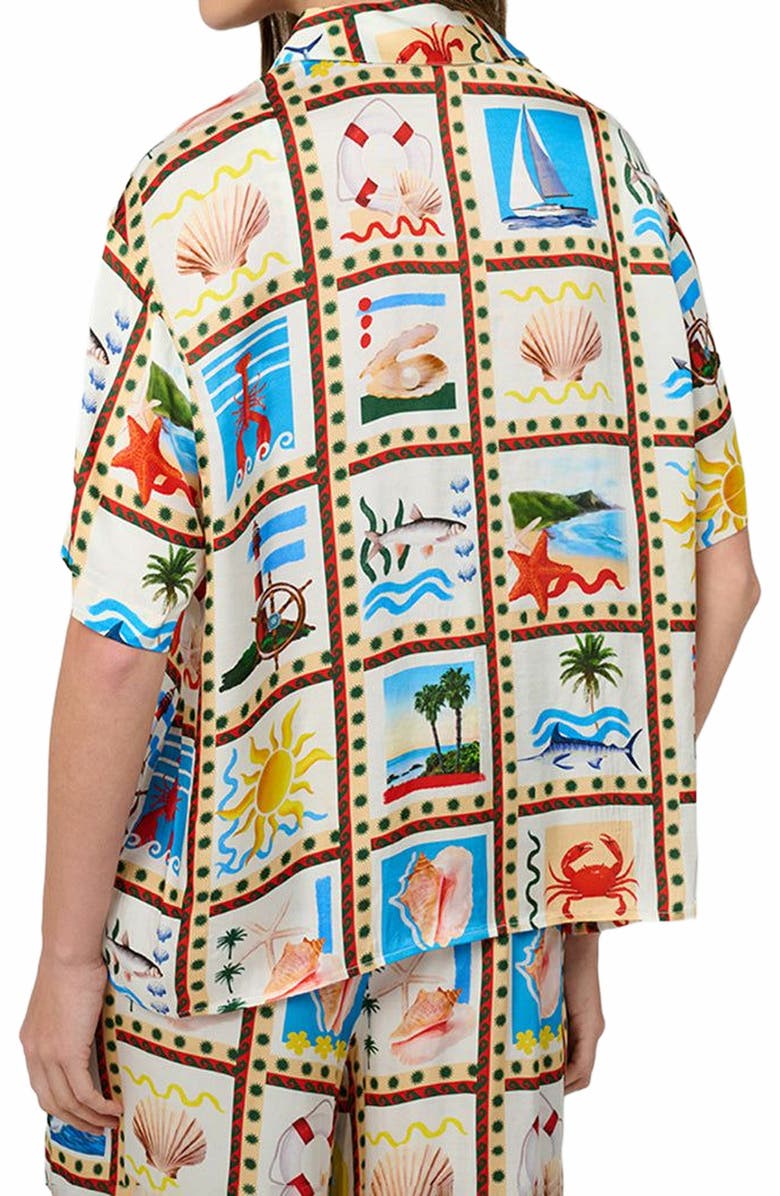 WeWoreWhat Short Sleeve Dad Shirt, Alternate, color, Off White Mlti