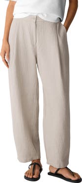Eileen Fisher Curved Organic Linen Ankle Pants
