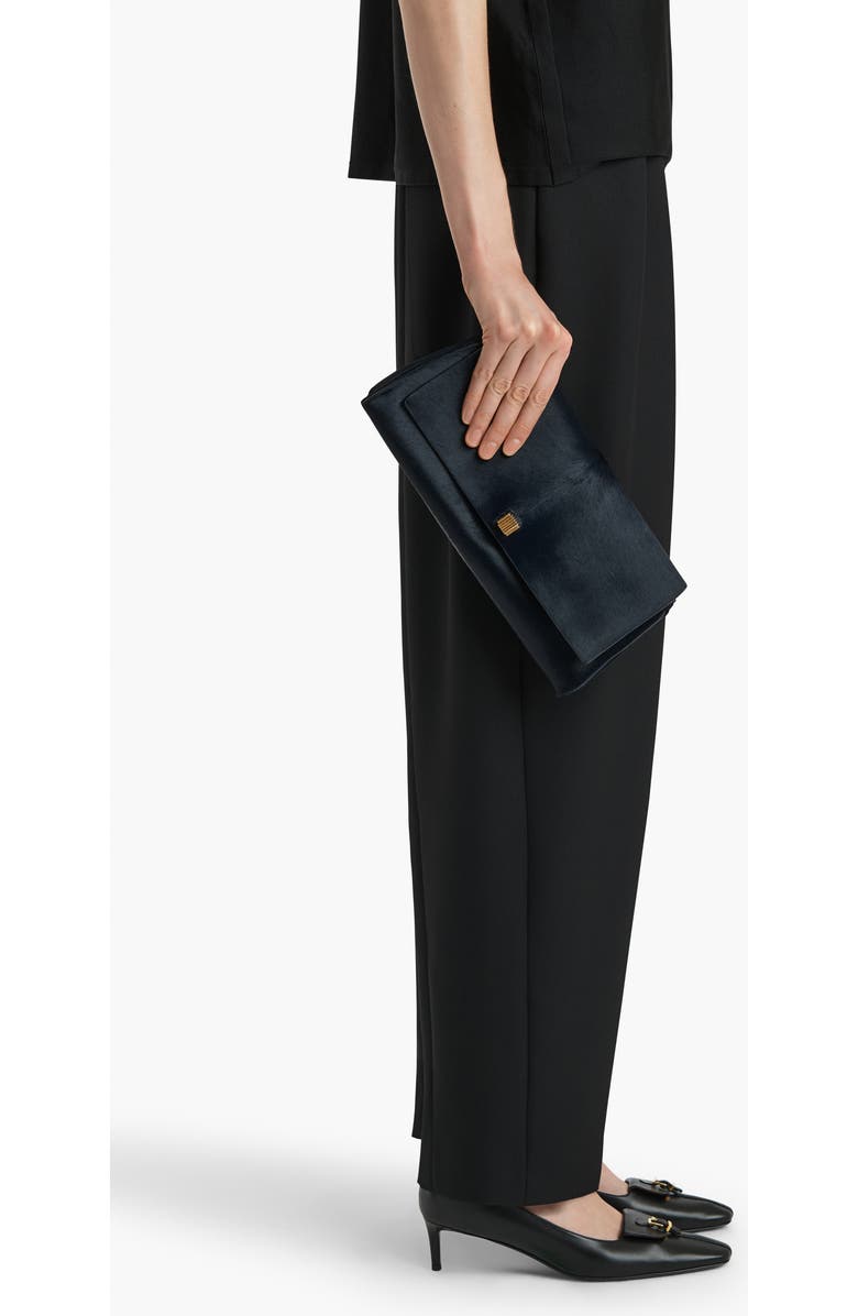 Khaite Audrey Genuine Calf Hair Clutch, Alternate, color, Midnight Navy